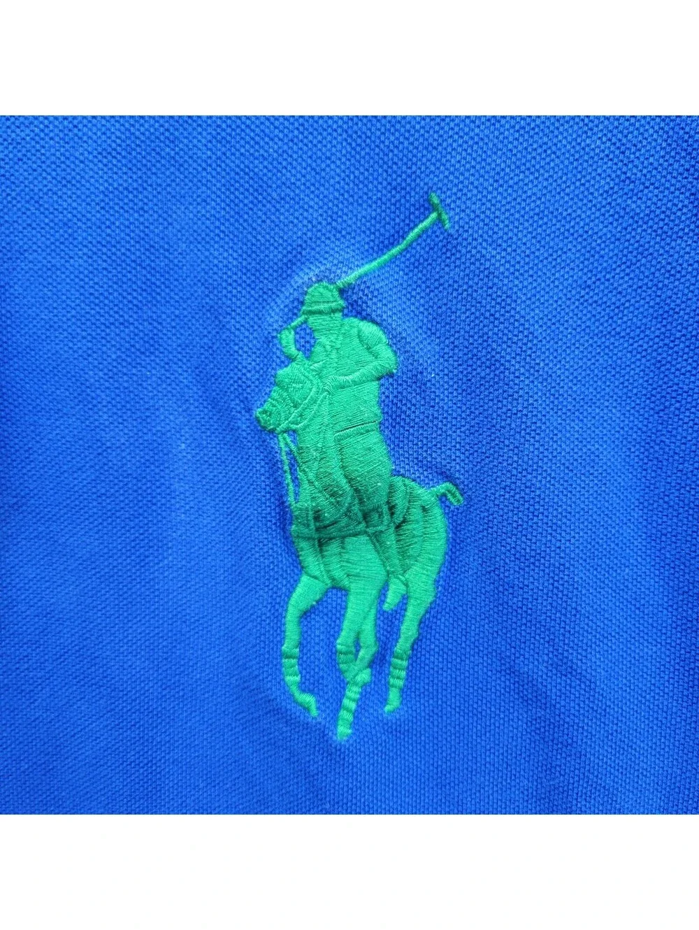 VTG Polo Ralph Lauren - Custom Fit Mesh Shirt for Men BIG PONY - royal blue XL